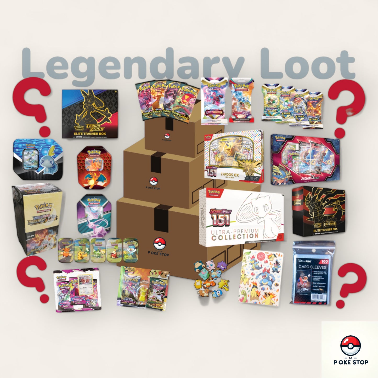Legendary Loot abonnement bij De Poké Stop - Een exclusief Pokémon TCG abonnement met premium booster packs, unieke Pokémon kaarten, merchandise en accessoires. Perfect voor Pokémon-fans die hun verzameling willen uitbreiden met zeldzame items en unieke trading cards. Dit pakket bevat zorgvuldig geselecteerde Pokémon producten, waaronder limited edition kaarten en collector’s items.
